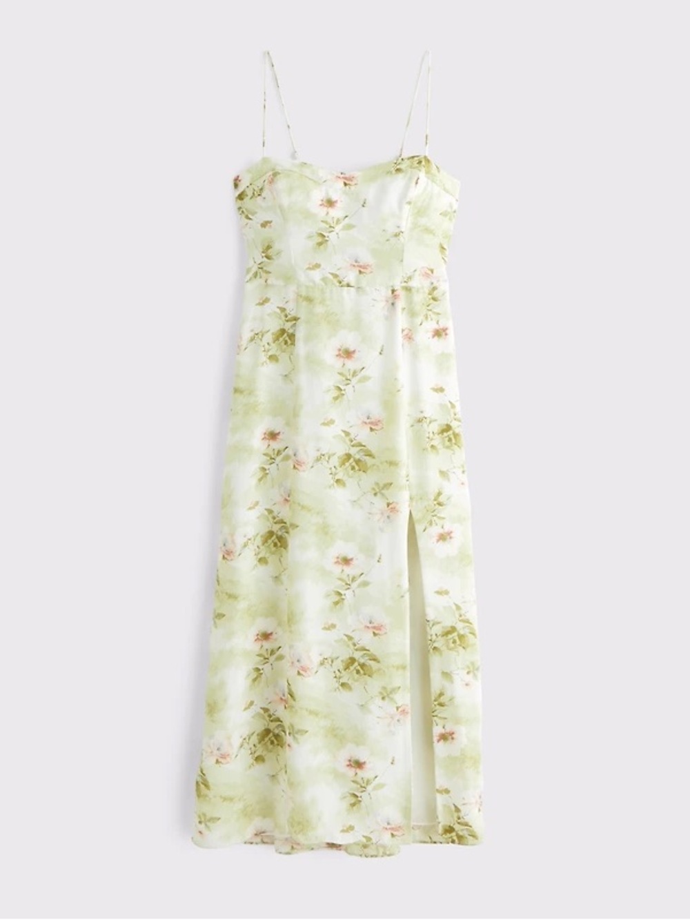 Abercrombie & Fitch Camille Midi Dress, Green Floral L NWT